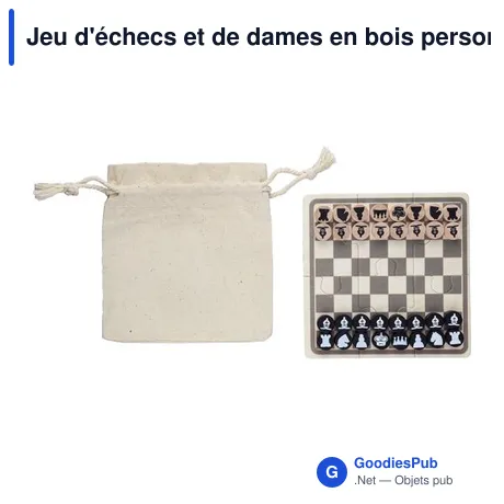 Jeu d'échecs et de dames en bois personnalisable avec logo