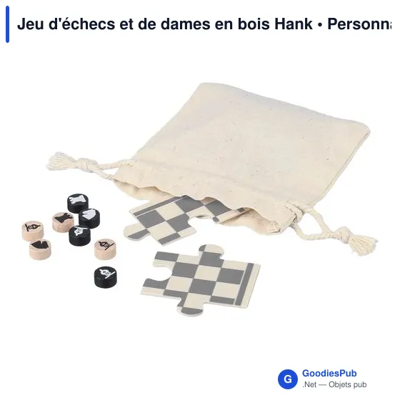 Jeu d'échecs et de dames en bois personnalisable avec logo - Image 3