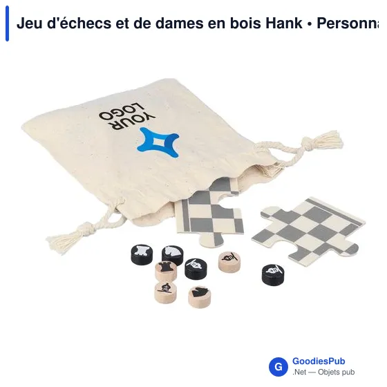 Jeu d'échecs et de dames en bois personnalisable avec logo - Image 4