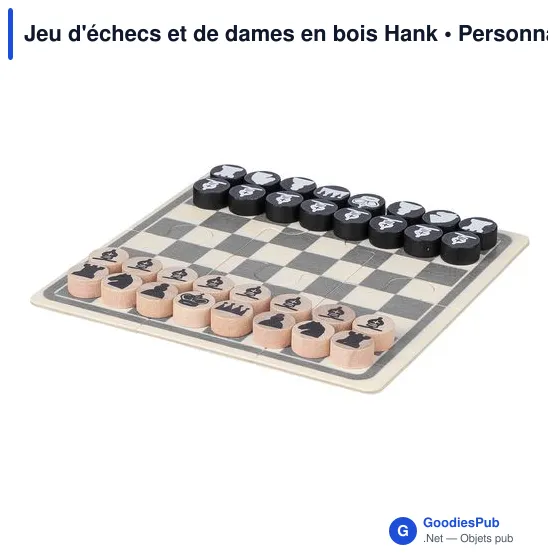 Jeu d'échecs et de dames en bois personnalisable avec logo - Image 5