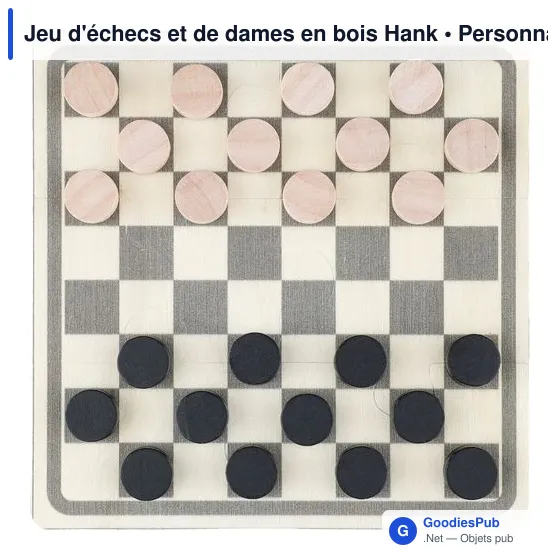 Jeu d'échecs et de dames en bois personnalisable avec logo - Image 6
