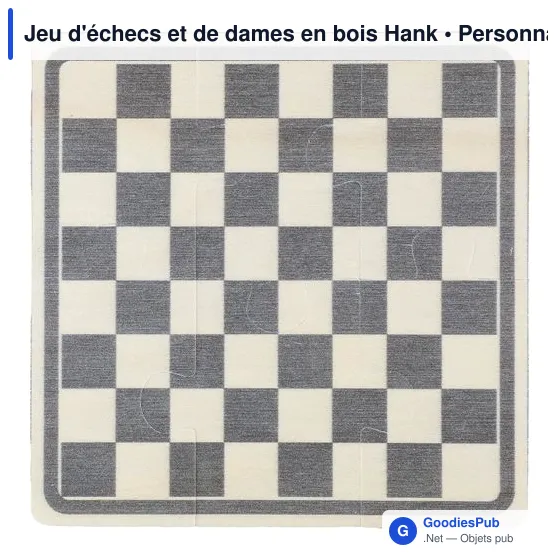 Jeu d'échecs et de dames en bois personnalisable avec logo - Image 7