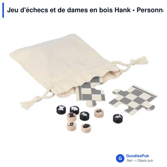 Jeu d'échecs et de dames en bois personnalisable avec logo - Image 9