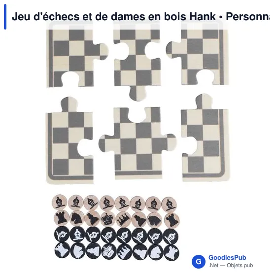 Jeu d'échecs et de dames en bois personnalisable avec logo - Image 10