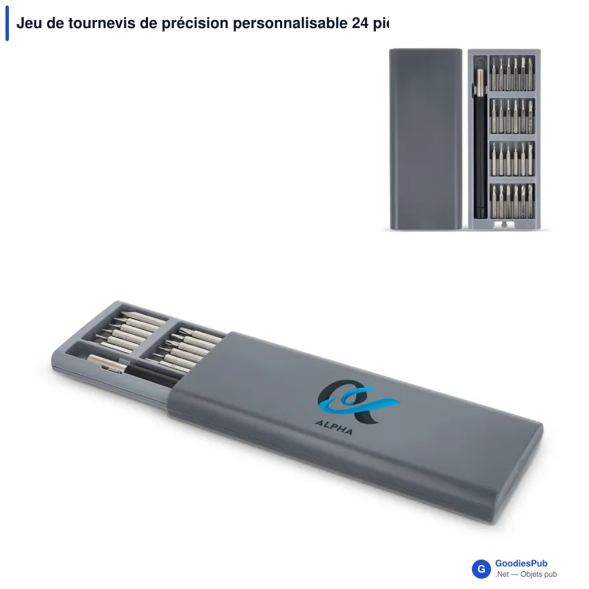 Jeu de tournevis de précision personnalisable 24 pièces avec logo - Organiseur - Image 1