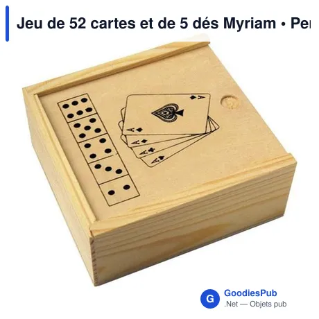 Jeu de 52 cartes et de 5 dés Myriam