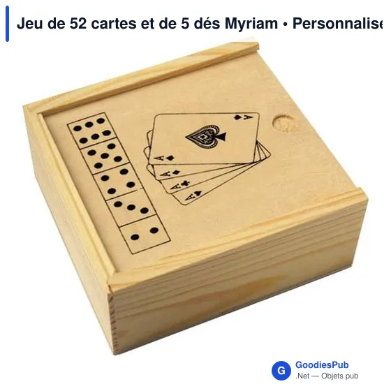 Jeu de 52 cartes et de 5 dés Myriam - Image 1
