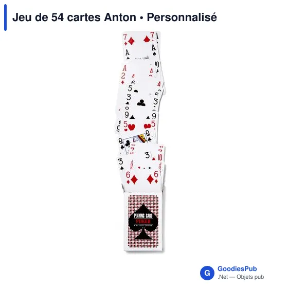 Jeu de cartes personnalisable avec logo - Jeu de 54 cartes Anton - Image 1