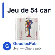 Jeu de cartes personnalisable Victoria avec logo - 54 cartes - Miniature 1