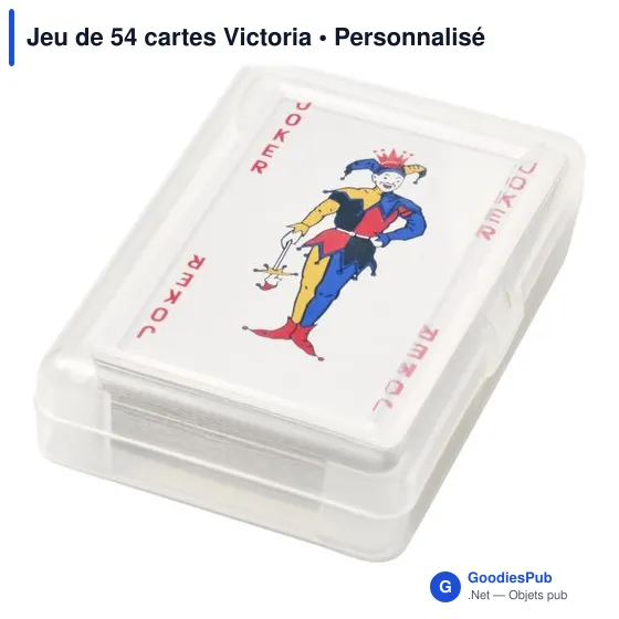 Jeu de cartes personnalisable Victoria avec logo - 54 cartes - Image 2