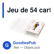 Jeu de cartes personnalisable Victoria avec logo - 54 cartes - Miniature 3
