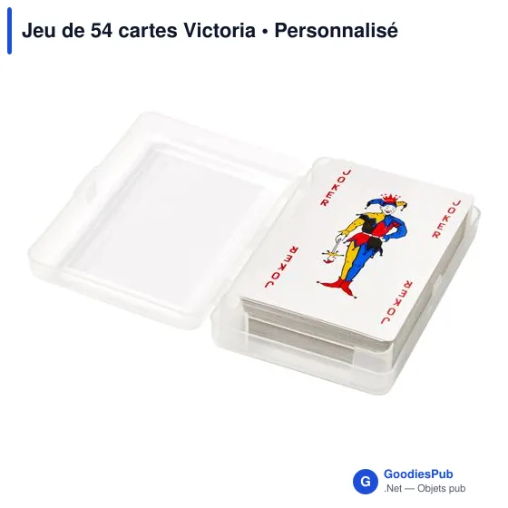 Jeu de cartes personnalisable Victoria avec logo - 54 cartes - Image 3