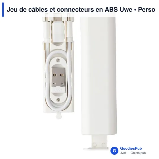 Jeu de câbles et connecteurs personnalisable avec logo - Uwe - Image 2