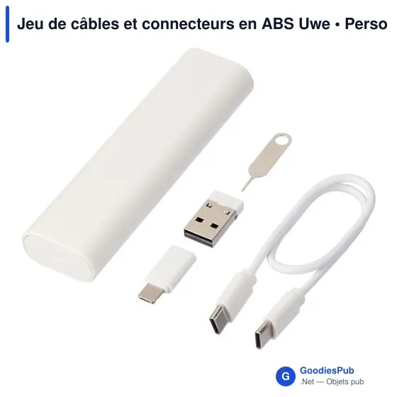 Jeu de câbles et connecteurs personnalisable avec logo - Uwe - Image 6