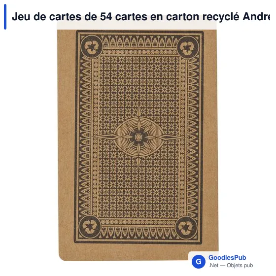 Jeu de cartes personnalisable en carton recyclé avec logo - Andreina - Image 1
