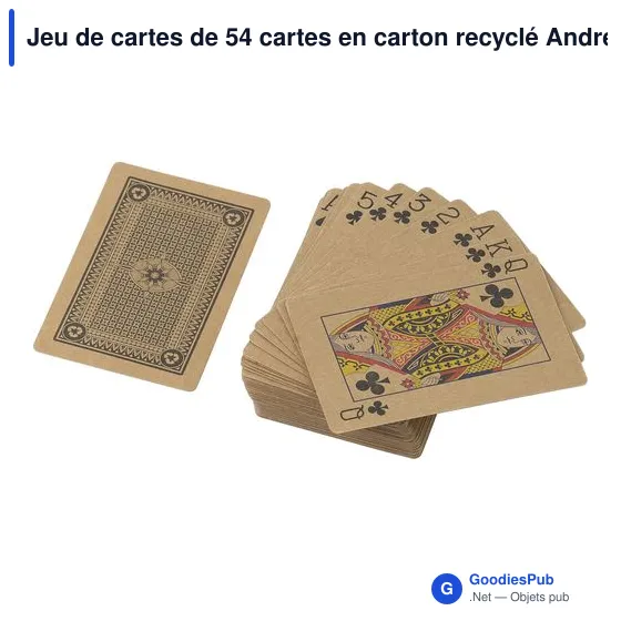 Jeu de cartes personnalisable en carton recyclé avec logo - Andreina - Image 2