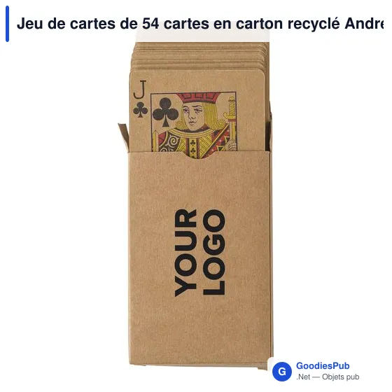 Jeu de cartes personnalisable en carton recyclé avec logo - Andreina - Image 4