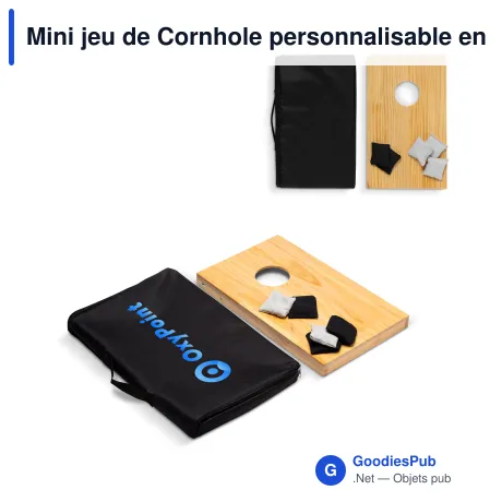 Mini jeu de Cornhole personnalisable en bois avec logo - Lord Nelson