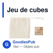 Jeu de cubes en bois personnalisable avec logo - Amber - Miniature 1
