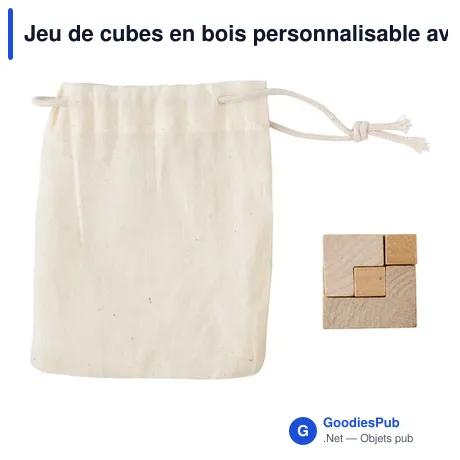 Jeu de cubes en bois personnalisable avec logo - Amber