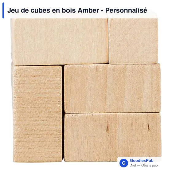Jeu de cubes en bois personnalisable avec logo - Amber - Image 3