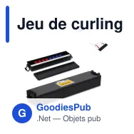Jeu de curling de table personnalisable noir avec logo - Mini curling - Miniature 1