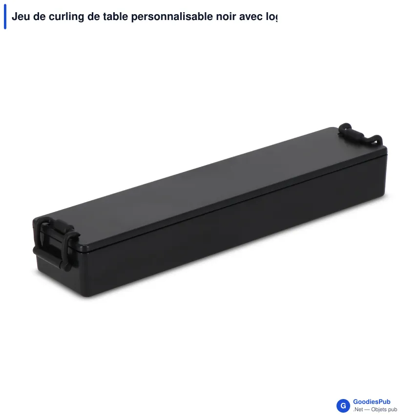 Jeu de curling de table personnalisable noir avec logo - Mini curling - Image 2
