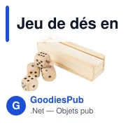 Jeu de dés en bois de hêtre Celine - Miniature 2