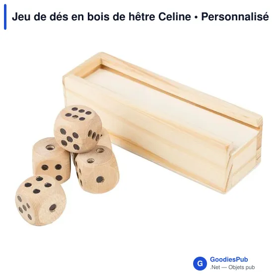 Jeu de dés en bois de hêtre Celine - Image 2