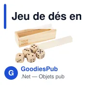 Jeu de dés en bois de hêtre Celine - Miniature 3