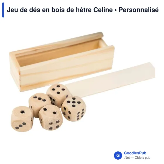 Jeu de dés en bois de hêtre Celine - Image 5