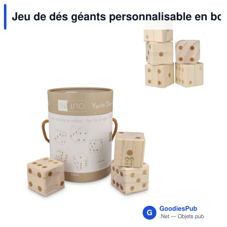 Jeu de dés géants personnalisable en bois FSC avec logo - InSideOut