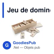 Jeu de dominos personnalisable en bois avec logo - Tiernan - Miniature 1