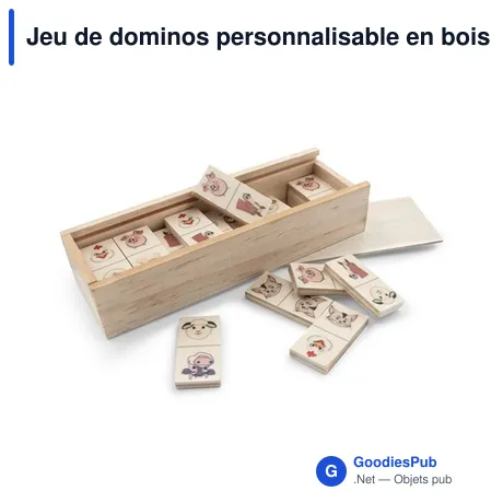 Jeu de dominos personnalisable en bois avec logo - Tiernan