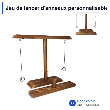 Jeu de lancer d'anneaux personnalisable en bois FSC avec logo - InSideOut