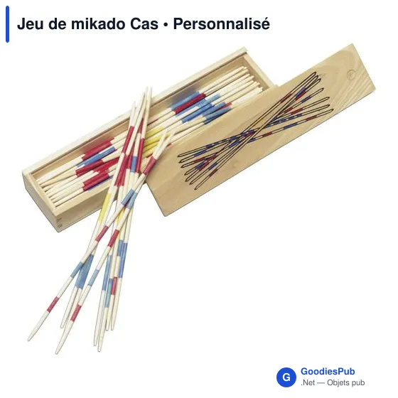 Jeu de mikado personnalisable en bois avec logo - Jeu de mikado Cas - Image 1