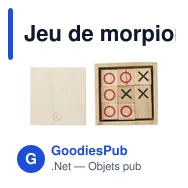 Jeu de morpion en bois personnalisable avec logo - Alessio - Miniature 1