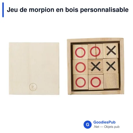 Jeu de morpion en bois personnalisable avec logo - Alessio