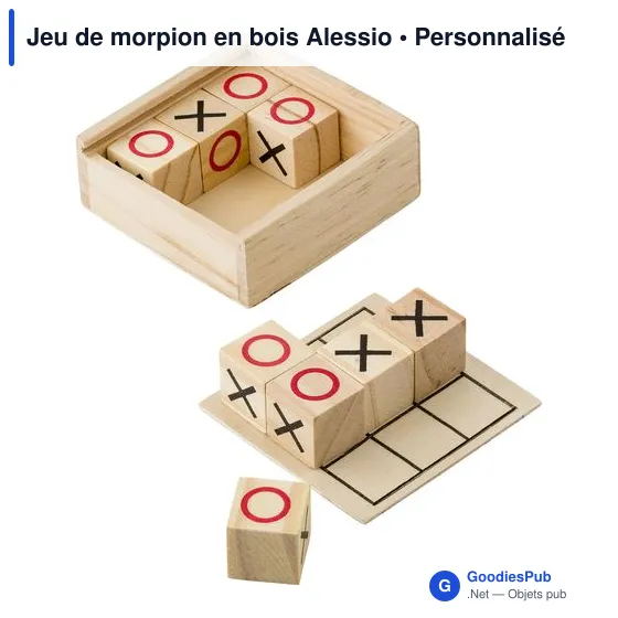 Jeu de morpion en bois personnalisable avec logo - Alessio - Image 3