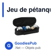 Jeu de pétanque personnalisable avec logo - 3 boules en métal - Miniature 2
