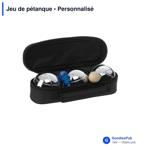Jeu de pétanque personnalisable avec logo - 3 boules en métal - Image 2
