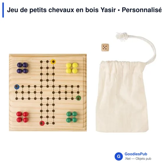 Jeu de petits chevaux en bois personnalisable avec logo - Yasir - Image 3