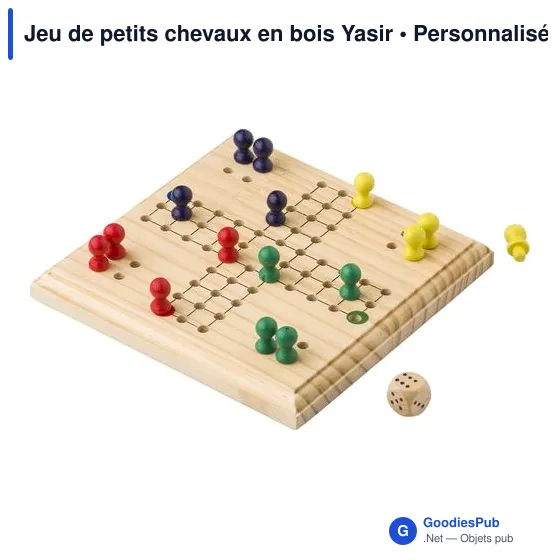 Jeu de petits chevaux en bois personnalisable avec logo - Yasir - Image 4