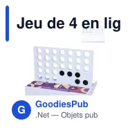 Jeu de 4 en ligne personnalisable en plastique recyclé avec logo - Blanc - Miniature 1
