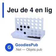 Jeu de 4 en ligne personnalisable en plastique recyclé avec logo - Blanc - Miniature 2