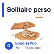 Solitaire personnalisable en bois et billes avec logo - Jeu de patience - Miniature 1