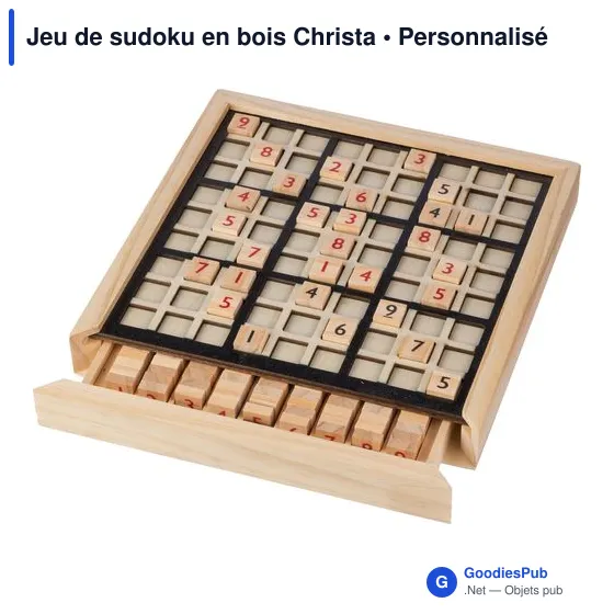Jeu de sudoku en bois personnalisable avec logo - Christa - Image 2