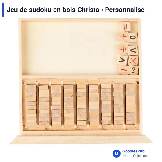 Jeu de sudoku en bois personnalisable avec logo - Christa - Image 3