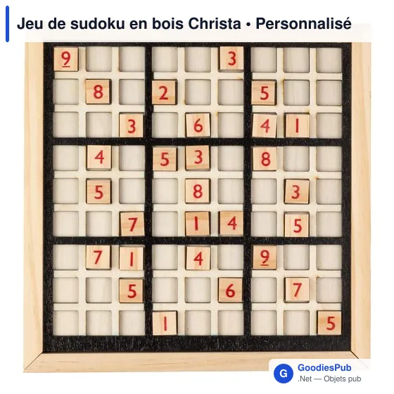 Jeu de sudoku en bois personnalisable avec logo - Christa - Image 4