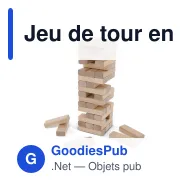 Jeu de tour en bois personnalisable en pochette avec logo - Jeu d'adresse - Miniature 2